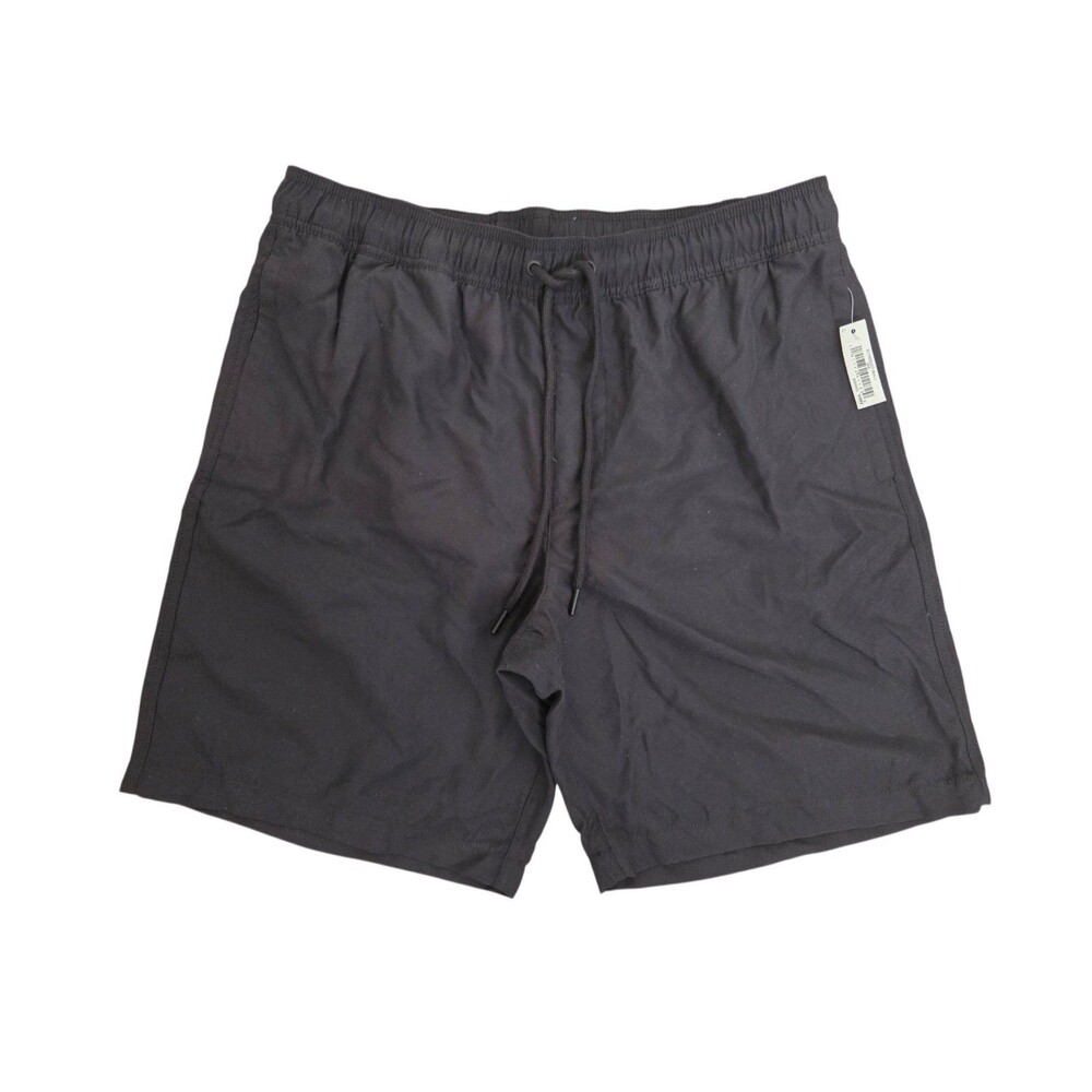 Men's Black Mesh-Lined Swim Trunks & Athletic Shorts with Pockets, Size L